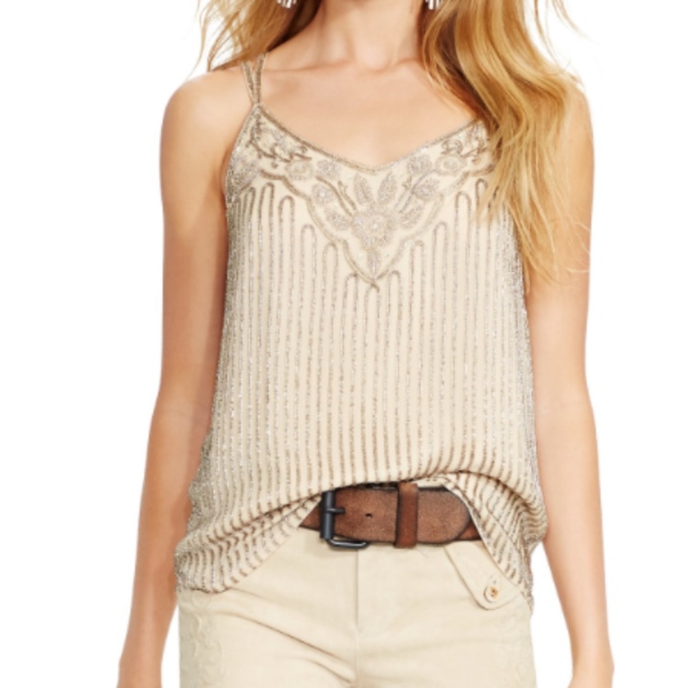 Polo Ralph Lauren Beaded Silk Camisole